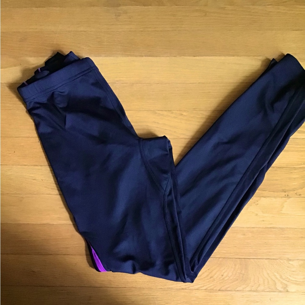 Mizouno Black Leggings with Purple Accent